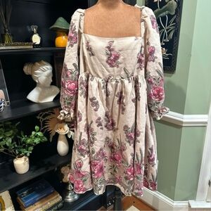ARULA | Dresses | Arula Blush Pink Midi Puff Sleeve Tie Back Dress |  Poshmark
